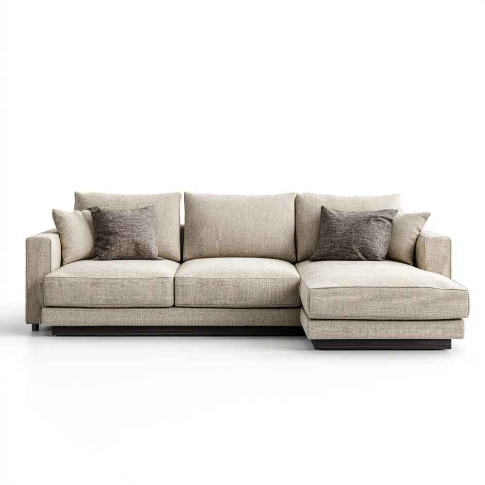 Ecksofa Stoff 250x150x85 cm - Beige - Modernes Design-Warmdwellio