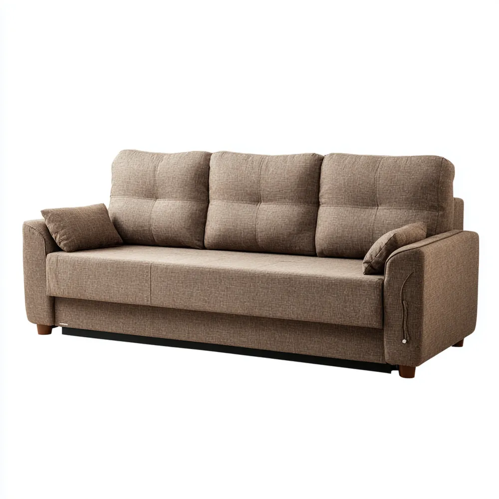3-Sitzer-Sofa Stoff 200x90x85 cm – Braun – Modernes Design-Warmdwellio
