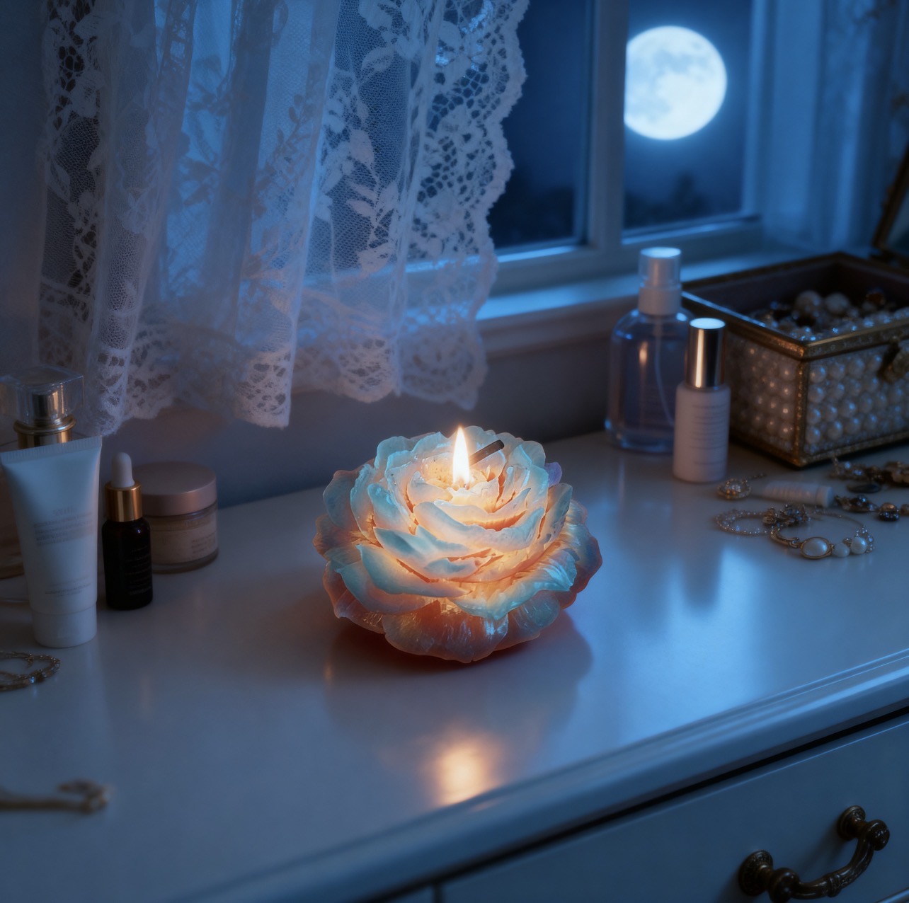 Romantic Valentine’s Day Gift Set  for Couples – Lingerie, Candles & Ambient lighting 18-piece set