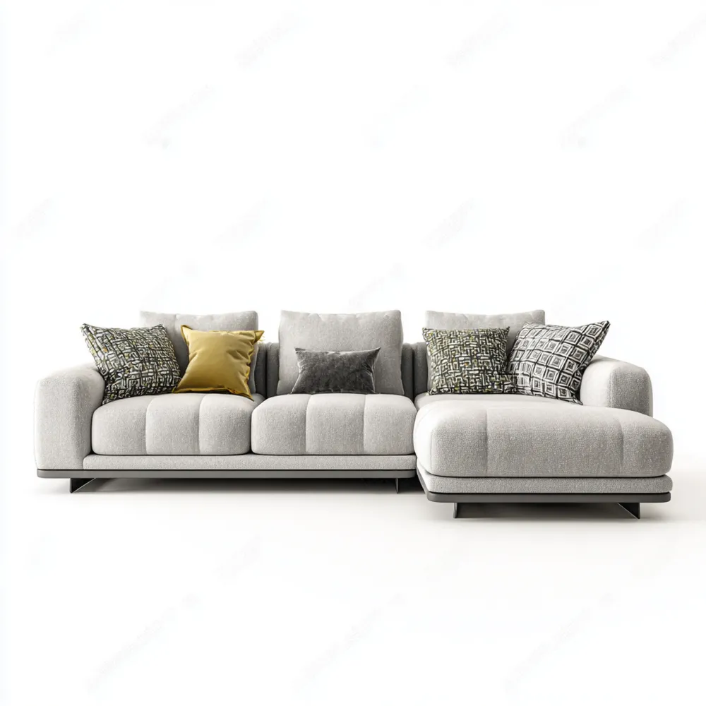 Canapé d'angle Tissu 250x100x85 cm - Gris clair - Design moderne