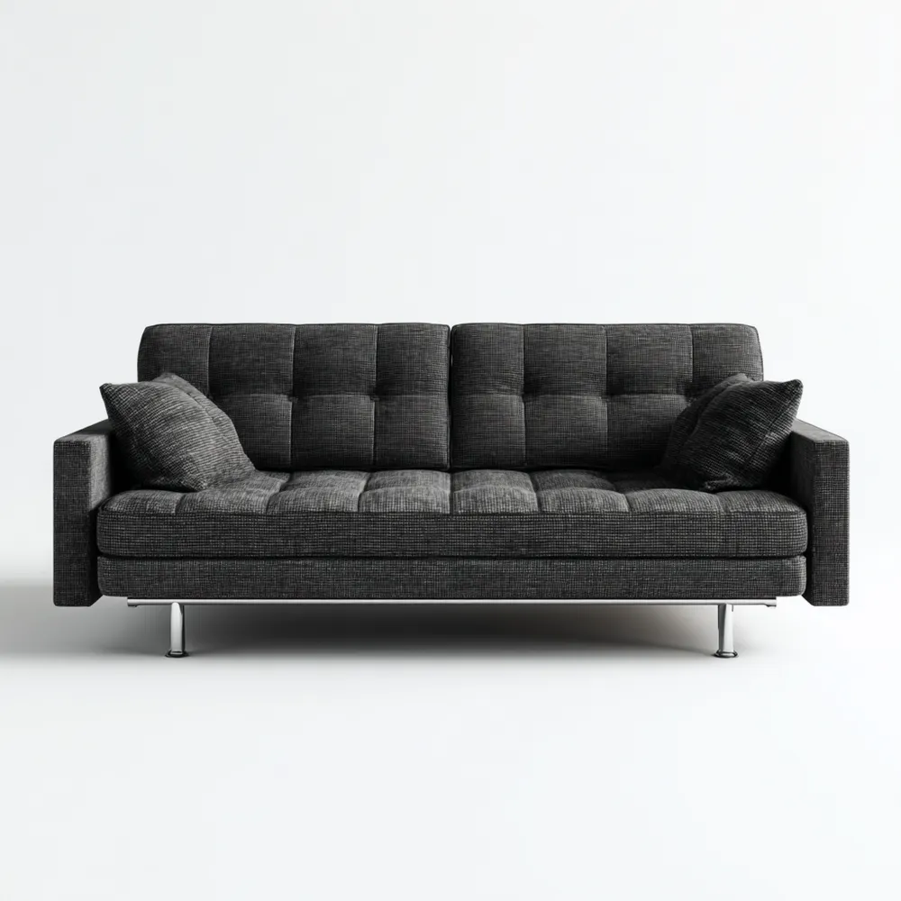 Canapé 2 places Tissu 200x90x85 cm - Noir - Design Moderne