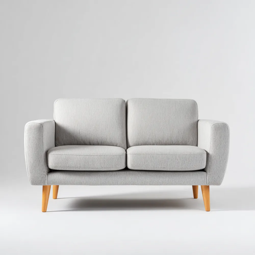 Canapé 2 places Tissu 150x85x75 cm - Gris Clair - Design Moderne