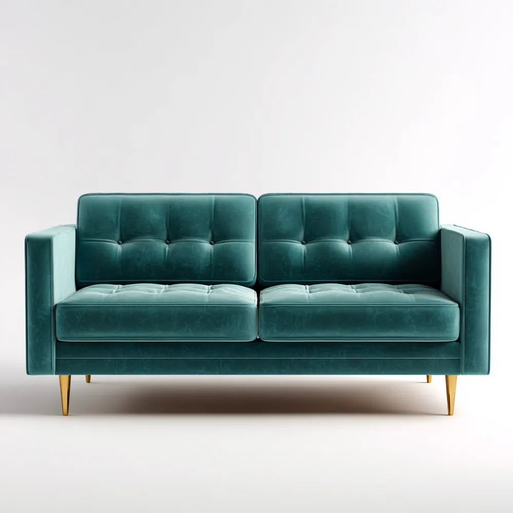 Canapé 2 places Velours 150x85x75 cm - Vert Émeraude - Design moderne