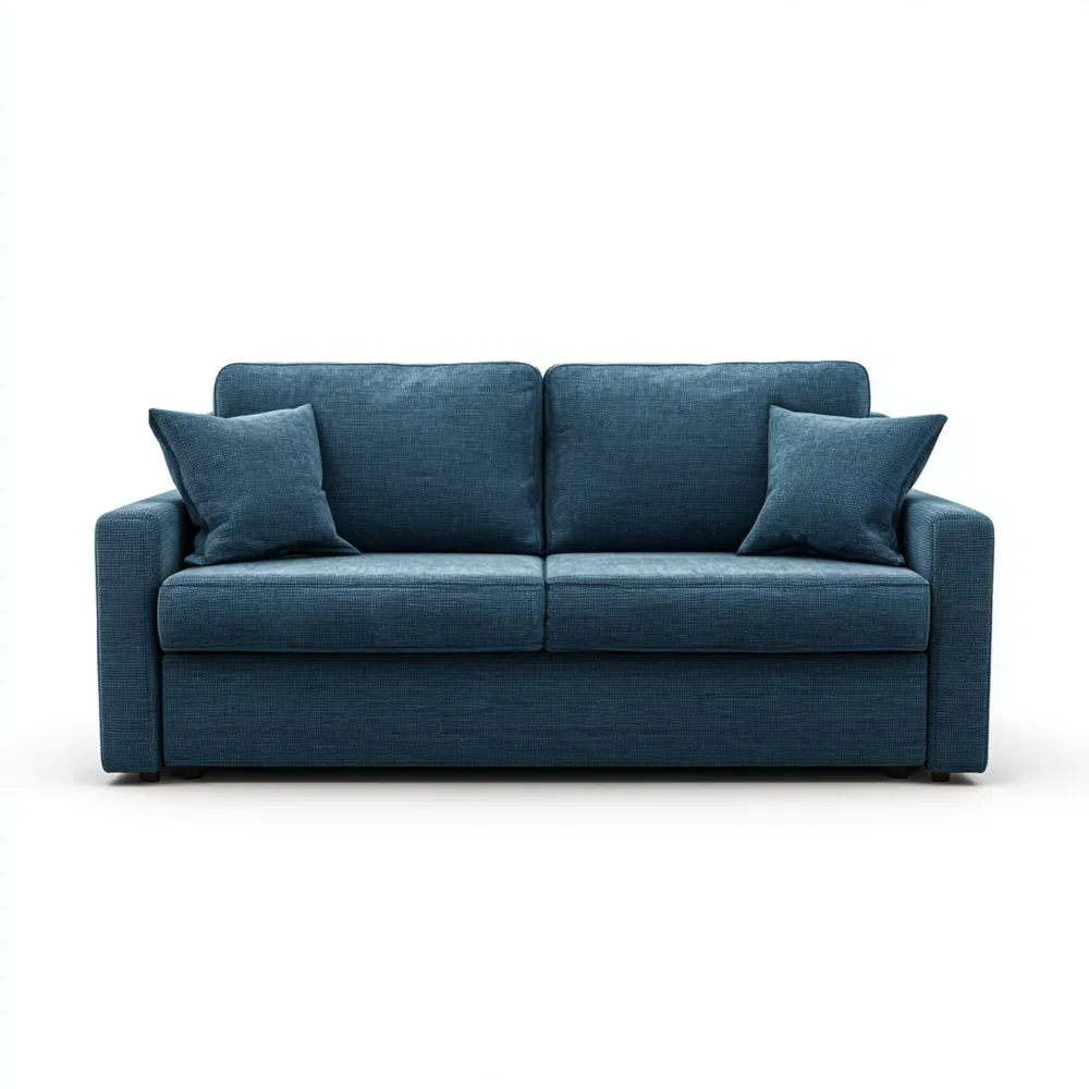 Canapé 2 places Tissu 180x90x85 cm – Bleu – Design Contemporain