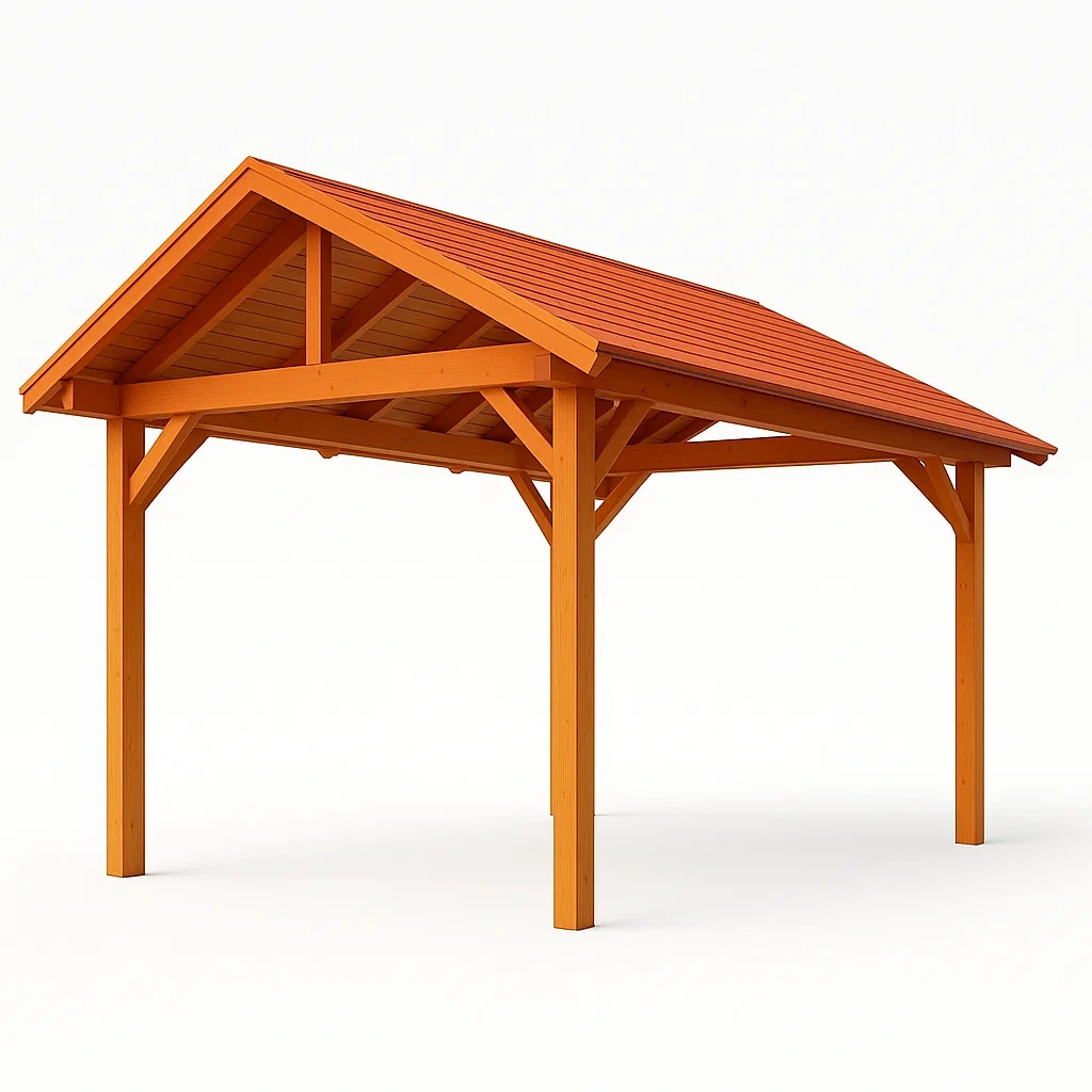 Capannone per auto,Tettoia per auto in struttura di legno