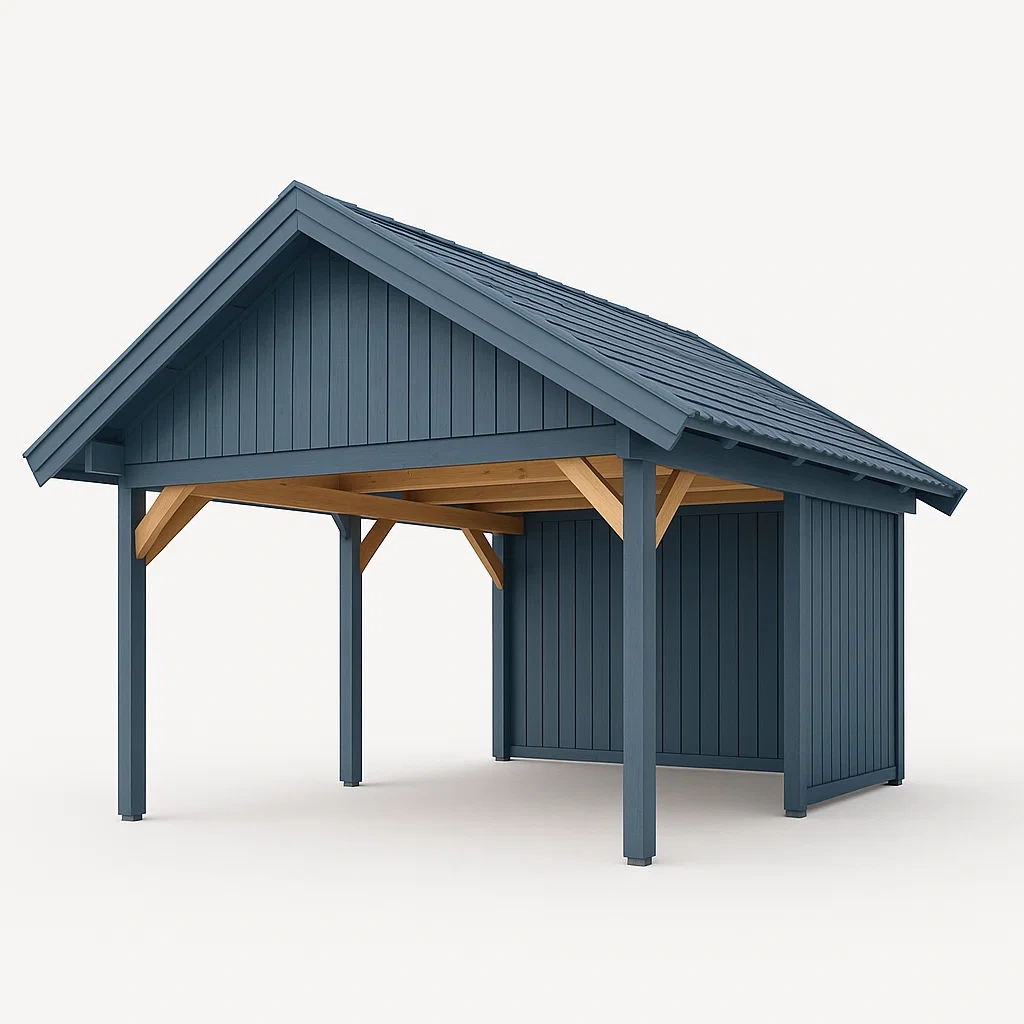 Capannone per auto,Tettoia per auto in struttura di legno