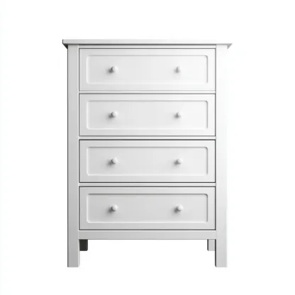 Kommode 60x40x85 cm Holz 4 Schubladen - Weiß - Klassisches Design