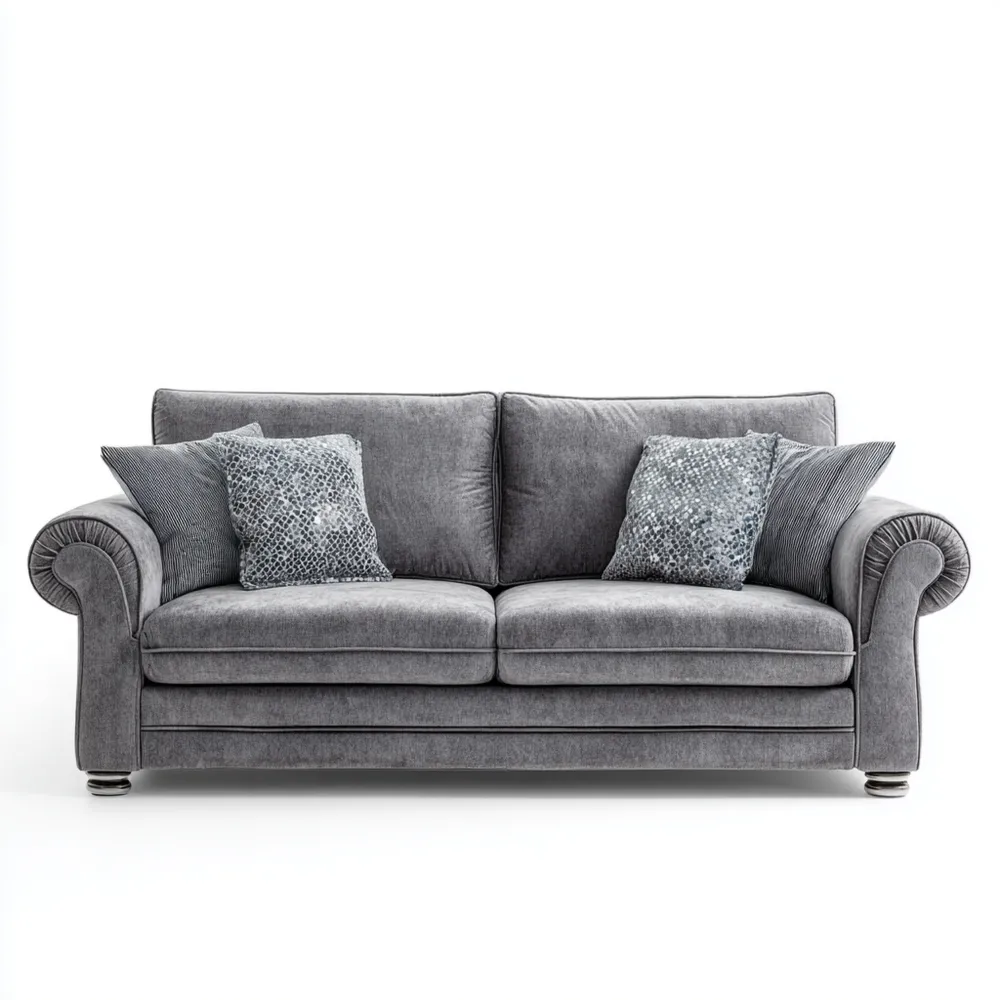 2-Sitzer-Sofa Samt 200x90x85 cm - Dunkelgrau - Klassisches Design