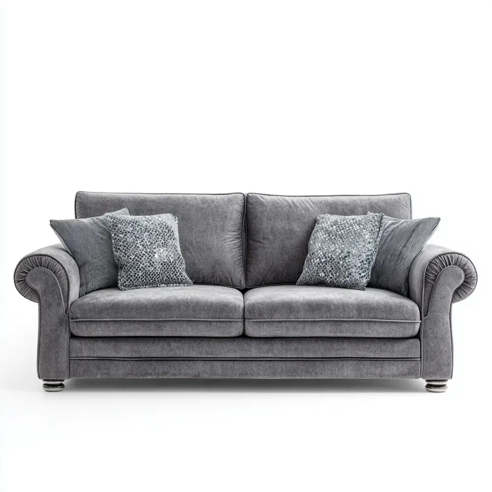 2-Sitzer-Sofa Samt 200x90x85 cm - Dunkelgrau - Klassisches Design