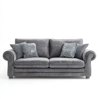 2-Sitzer-Sofa Samt 200x90x85 cm - Dunkelgrau - Klassisches Design