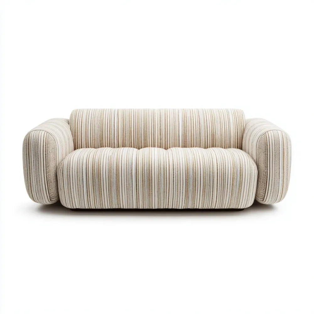 3-Sitzer-Sofa Stoff 180x90x75 cm – Beige Streifen – Modernes Design