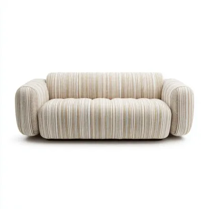 3-Sitzer-Sofa Stoff 180x90x75 cm – Beige Streifen – Modernes Design