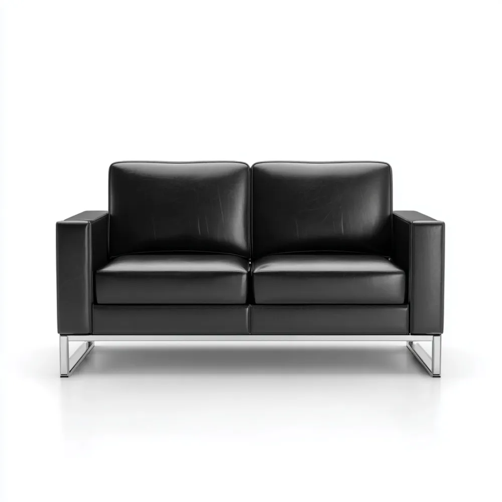 2-Sitzer-Sofa Leder Schwarz 150x85x75 cm – Modernes Design