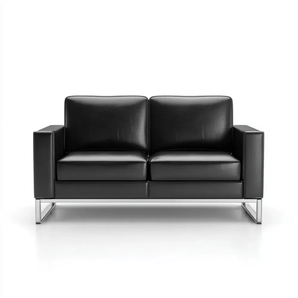 2-Sitzer-Sofa Leder Schwarz 150x85x75 cm – Modernes Design