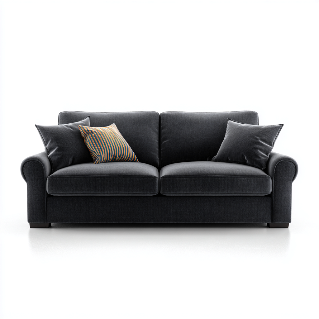 Canapé 2 places tissu 165x90x88 cm - noir - design contemporain adapté au salon-Casauppad