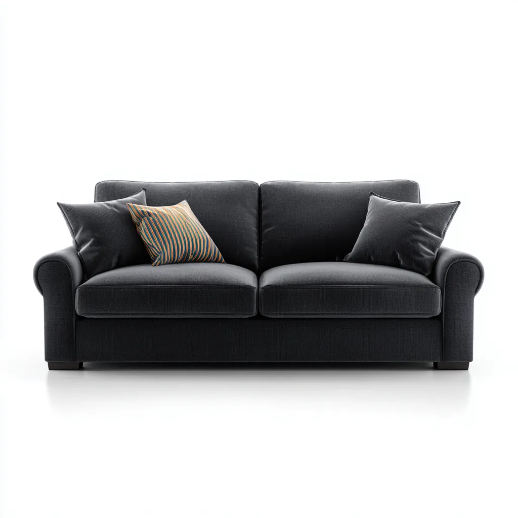 Canapé 2 places tissu 165x90x88 cm - noir - design contemporain adapté au salon-Casauppad