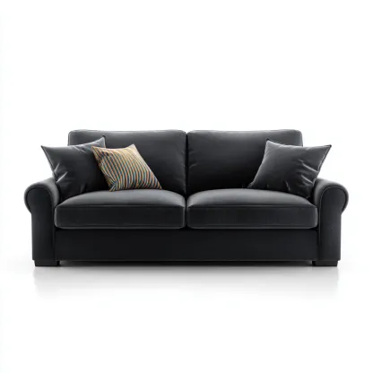 Canapé 2 places tissu 165x90x88 cm - noir - design contemporain adapté au salon-Casauppad