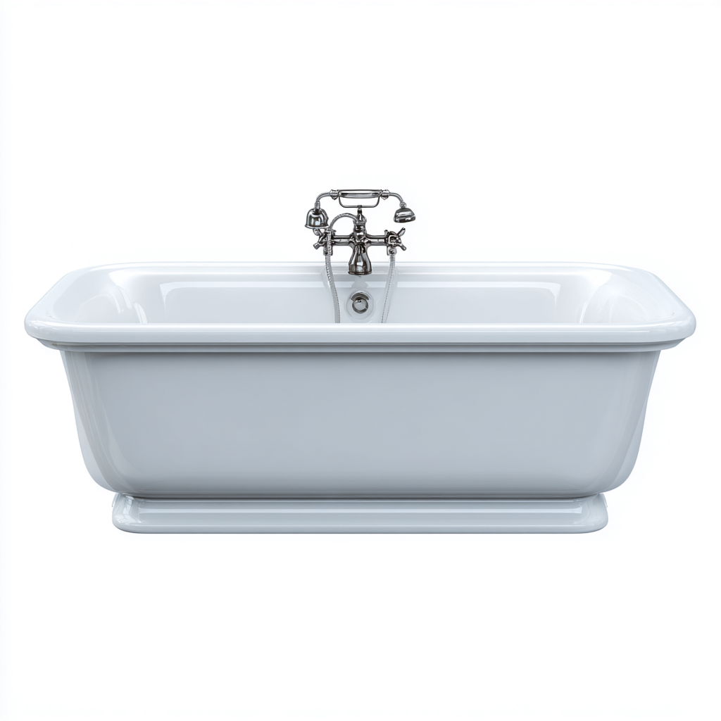 Baignoire îlot - acrylique - 170x80x60 cm - blanc - adaptée à la salle de bains - design classique-Casauppad