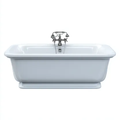 Baignoire îlot - acrylique - 170x80x60 cm - blanc - adaptée à la salle de bains - design classique-Casauppad