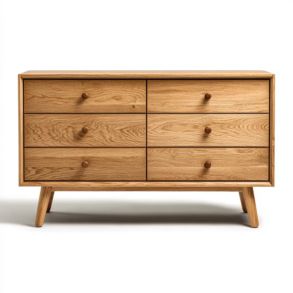 Commode en chêne massif 120x42x78 cm - brun - pour salon - style moderne-Casauppad