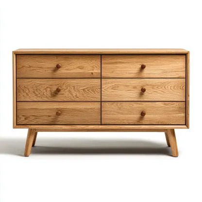 Commode en chêne massif 120x42x78 cm - brun - pour salon - style moderne-Casauppad