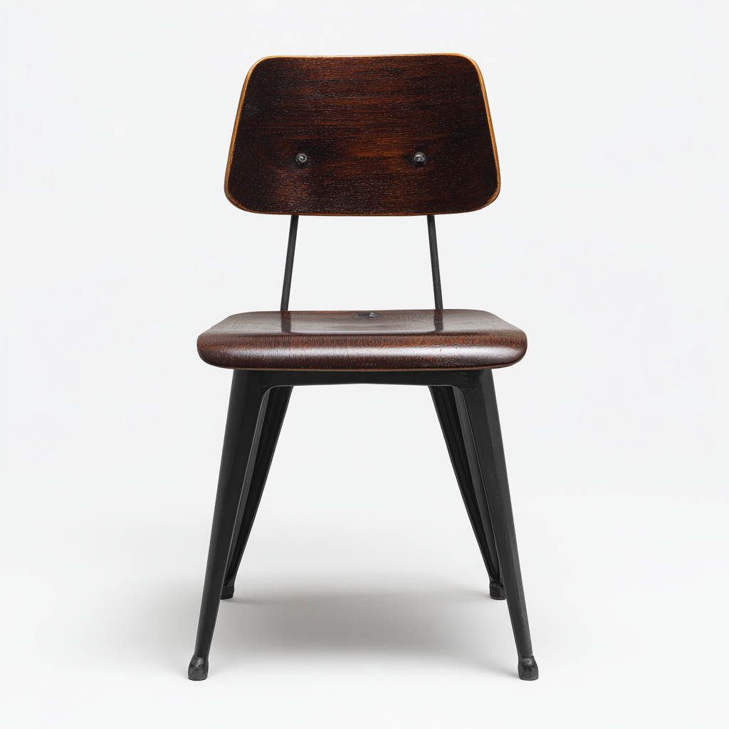 Chaise de salle à manger - bois foncé et métal 50x48x82 cm - brun - noir - pour salle à manger - design industriel-Casauppad