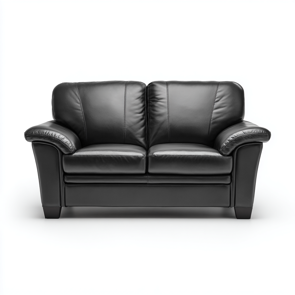 Canapé 2 places cuir 165x92x95 cm - noir - style classique moderne adapté au salon-Casauppad