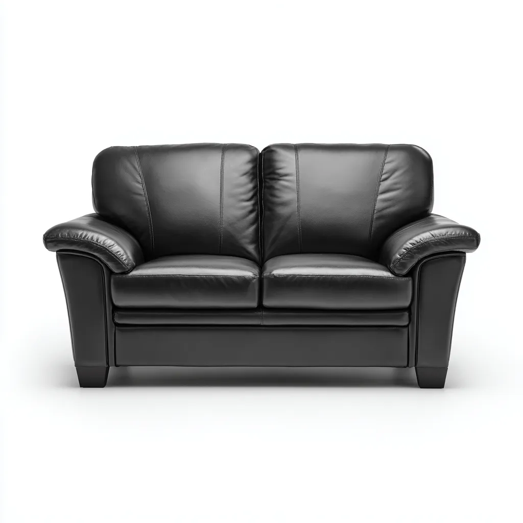 Canapé 2 places cuir 165x92x95 cm - noir - style classique moderne adapté au salon-Casauppad