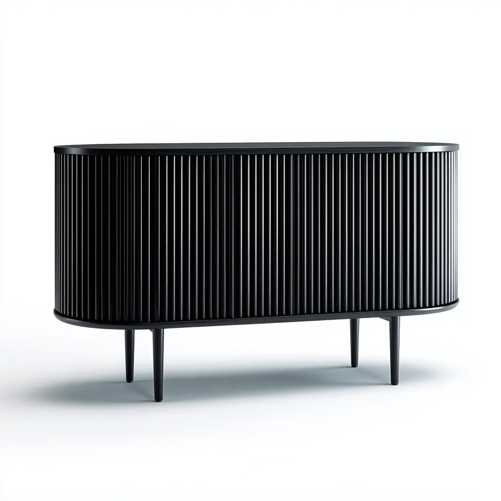 Buffet - bois 150x45x80 cm - noir - pour salle à manger - design contemporain-Casauppad