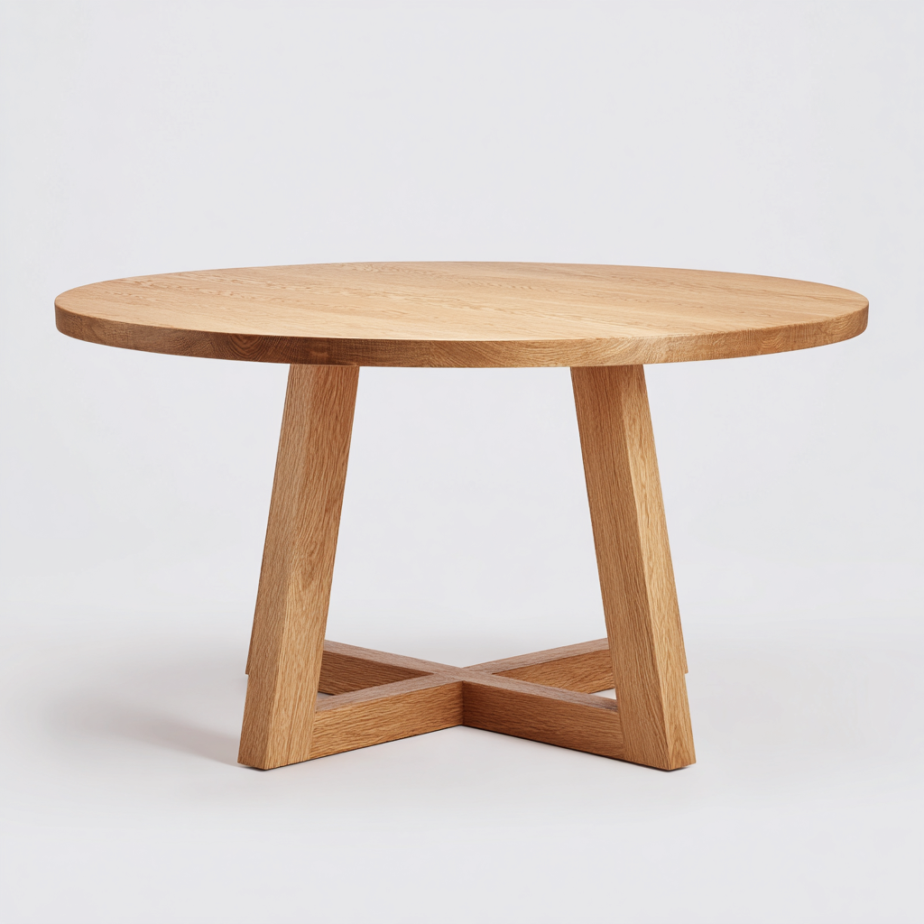 Table à manger bois 120x120x75 cm - bois naturel - adapté à la salle à manger - style nordique-Casauppad