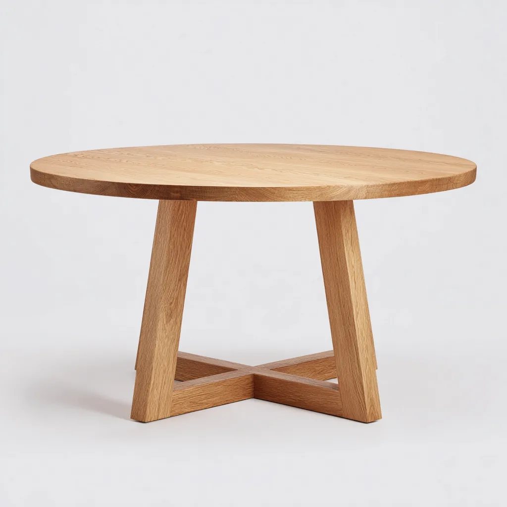 Table à manger bois 120x120x75 cm - bois naturel - adapté à la salle à manger - style nordique-Casauppad