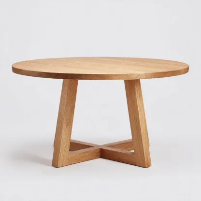 Table à manger bois 120x120x75 cm - bois naturel - adapté à la salle à manger - style nordique-Casauppad