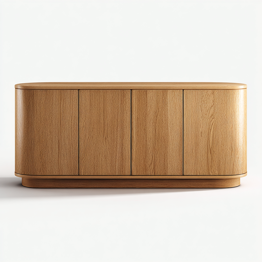 Buffet - bois 155x45x75 cm - chêne clair - pour salle à manger - design moderne-Casauppad