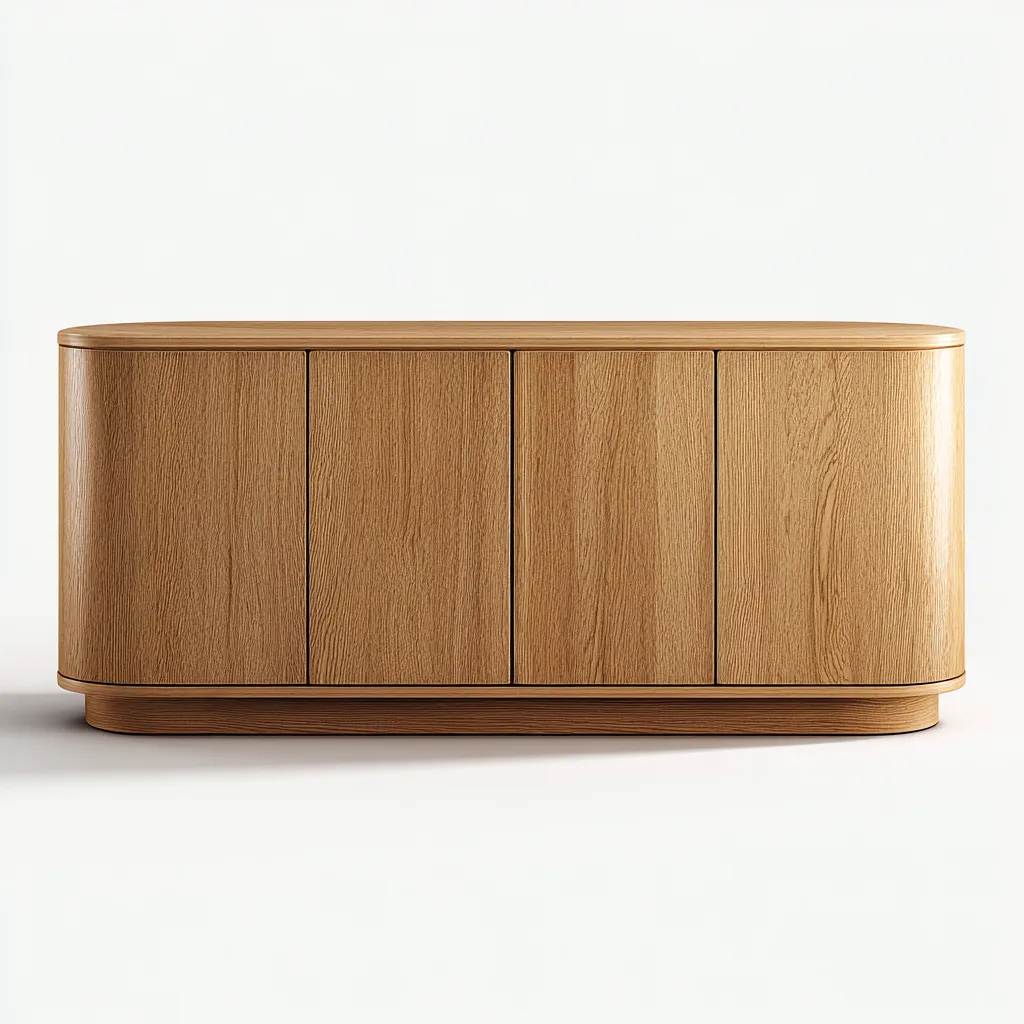 Buffet - bois 155x45x75 cm - chêne clair - pour salle à manger - design moderne-Casauppad