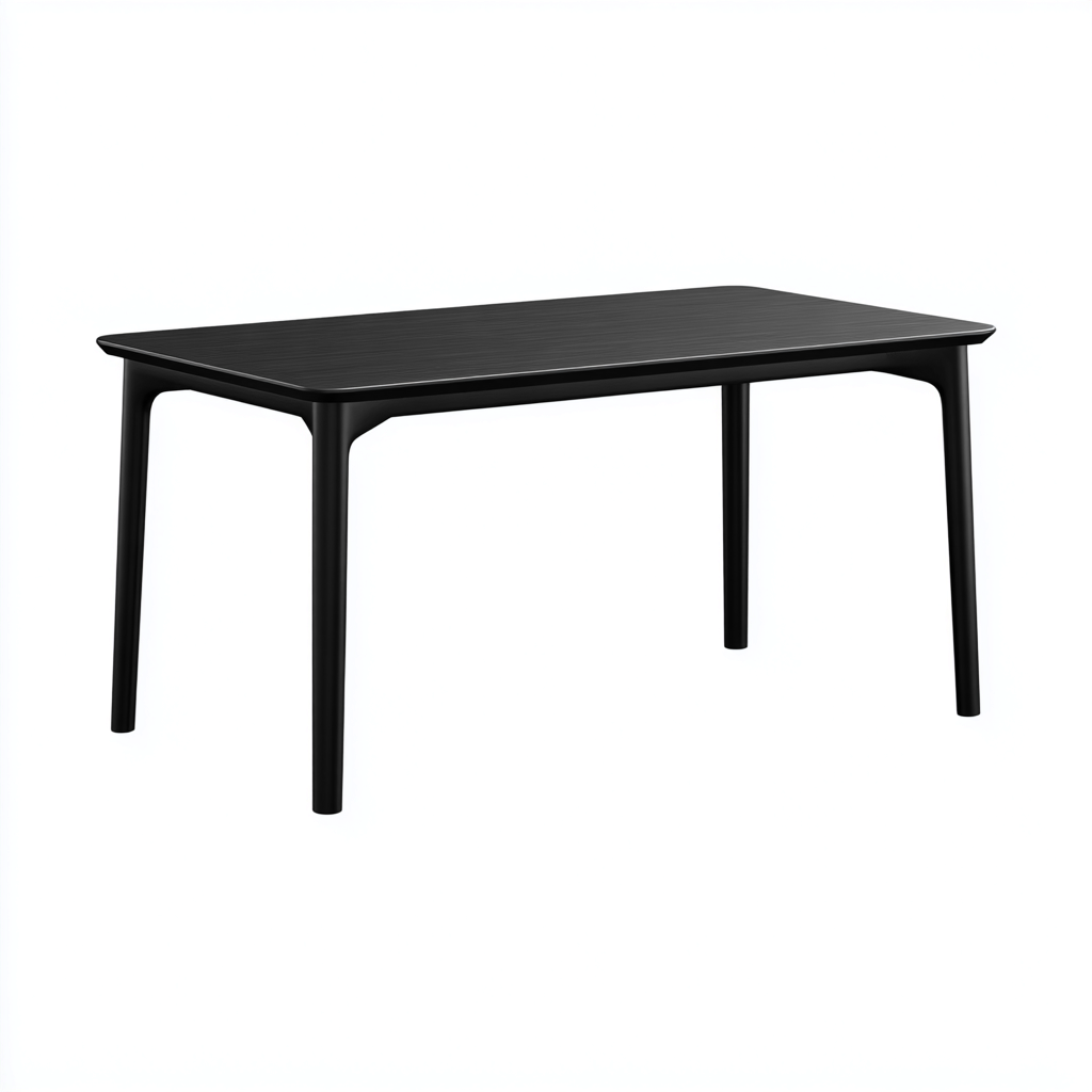 Table de jardin - plastique 150x80x75 cm - noir - pour extérieur - design rectangulaire moderne-Casauppad