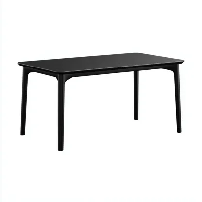Table de jardin - plastique 150x80x75 cm - noir - pour extérieur - design rectangulaire moderne-Casauppad