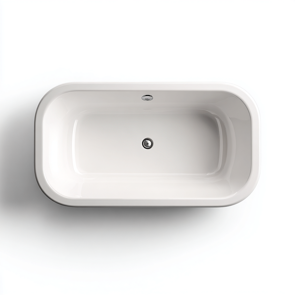 Baignoire - acrylique - 170x75x55 cm - blanc - pour salle de bain - design contemporain-Casauppad
