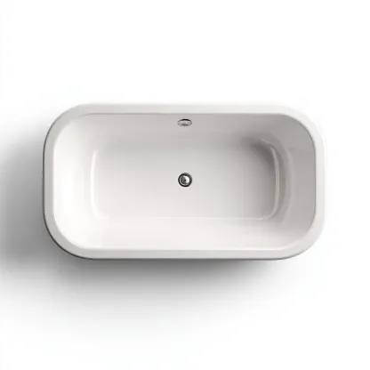 Baignoire - acrylique - 170x75x55 cm - blanc - pour salle de bain - design contemporain-Casauppad