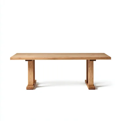 Table à manger bois 200x90x75 cm - bois naturel - adapté à la salle à manger - style moderne-Casauppad
