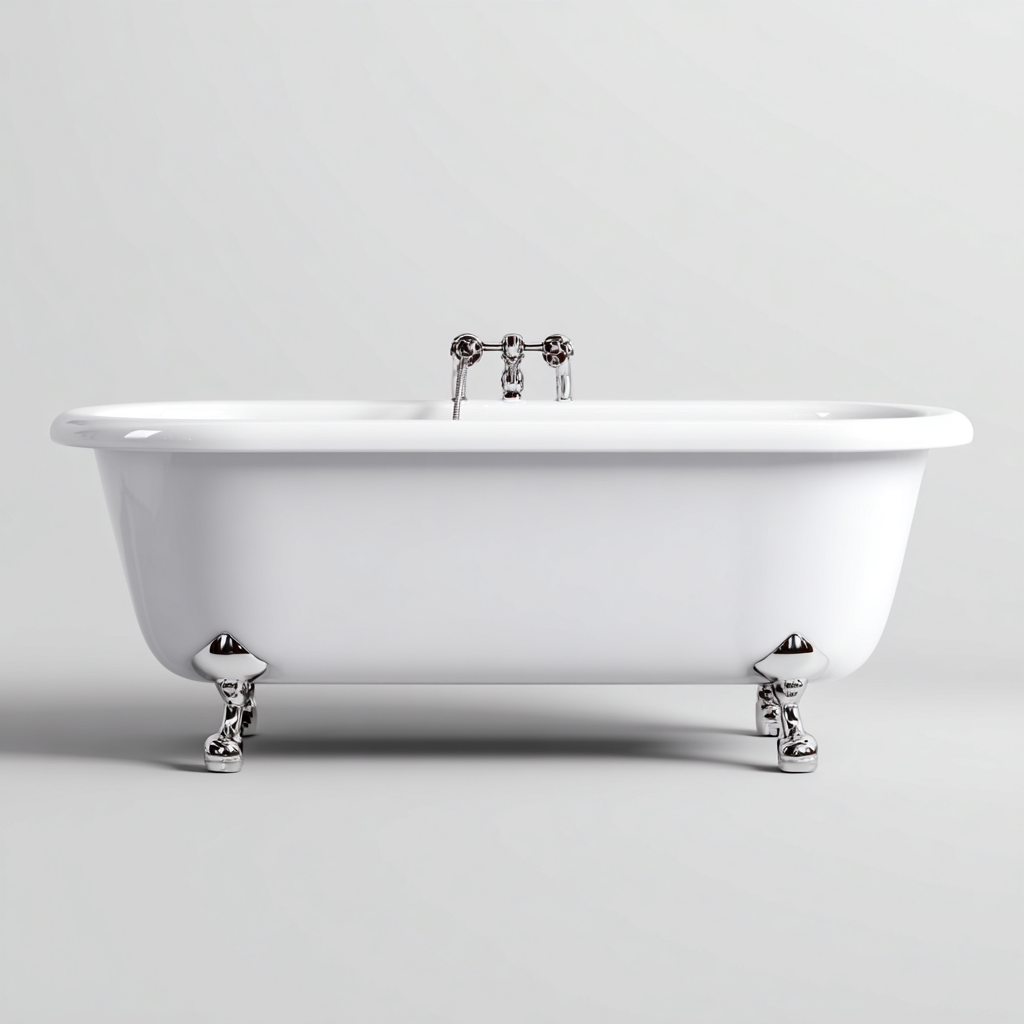 Baignoire - acrylique - 150x70x60 cm - blanc - pour salle de bain - style classique-Casauppad