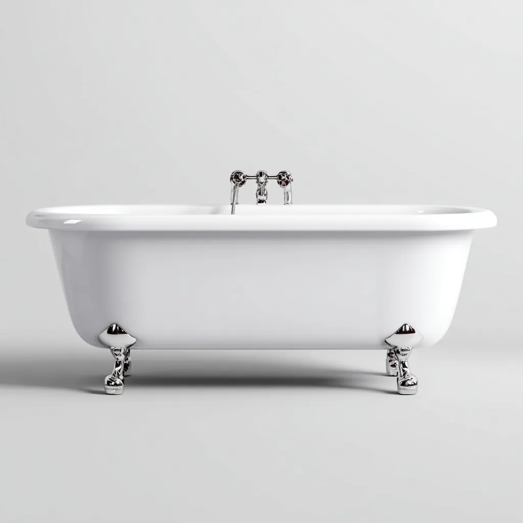 Baignoire - acrylique - 150x70x60 cm - blanc - pour salle de bain - style classique-Casauppad