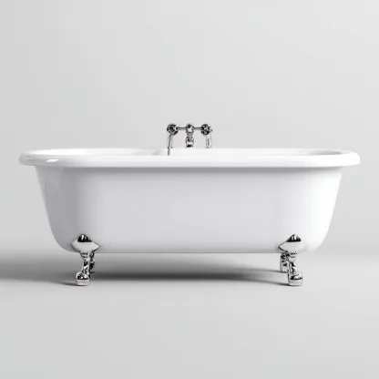 Baignoire - acrylique - 150x70x60 cm - blanc - pour salle de bain - style classique-Casauppad