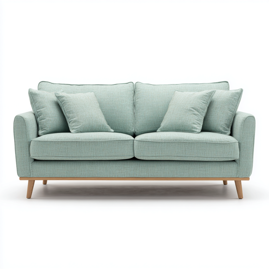 Canapé 2 places tissu 170x90x92 cm - bleu menthe - style moderne adapté au salon-Casauppad