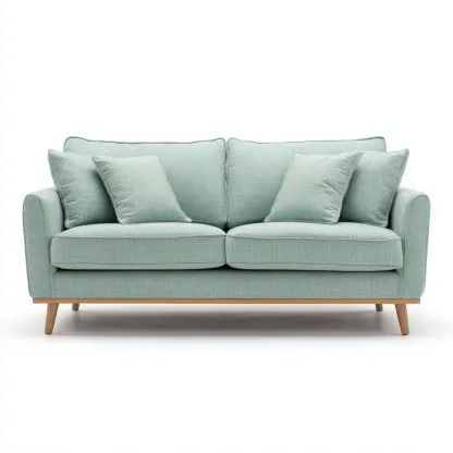 Canapé 2 places tissu 170x90x92 cm - bleu menthe - style moderne adapté au salon-Casauppad