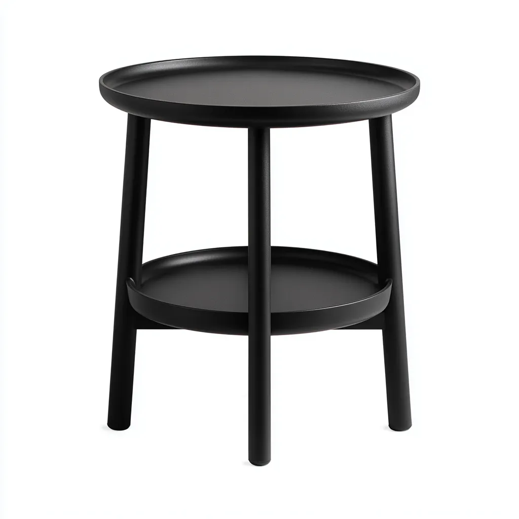 Table de jardin - plastique 40x40x50 cm - noir - pour extérieur - design à plateau double-Casauppad