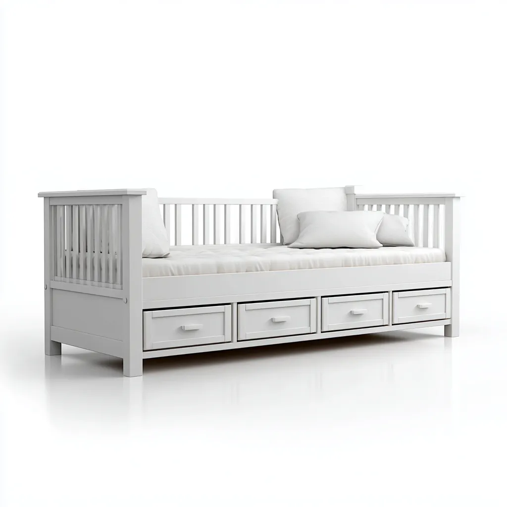 Canapé lit bois 210x100x95 cm - blanc - avec rangements - design moderne - adapté à la chambre-Casauppad