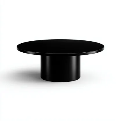 Table de jardin ronde plastique 90x90x35 cm - noir - design contemporain adaptée au jardin-Casauppad