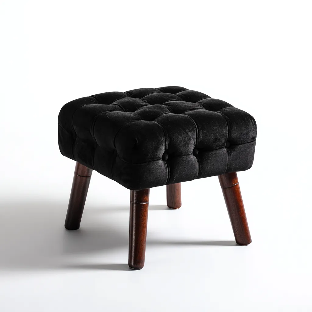 Pouf - tissu - 40x40x45 cm - noir - pour salon - design moderne-Casauppad