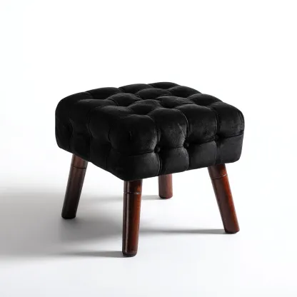 Pouf - tissu - 40x40x45 cm - noir - pour salon - design moderne-Casauppad