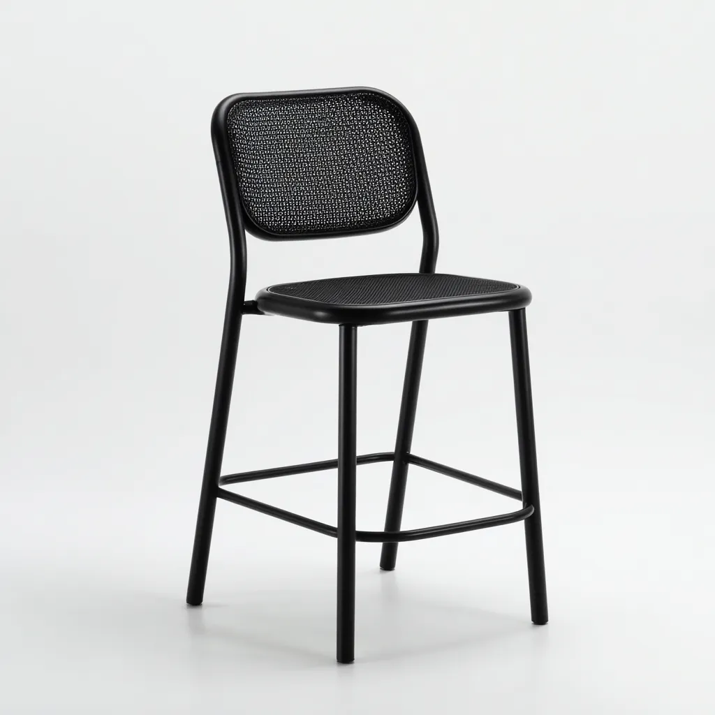 Tabouret de bar métal 45x45x100 cm - noir - adapté à la salle à manger - style moderne-Casauppad